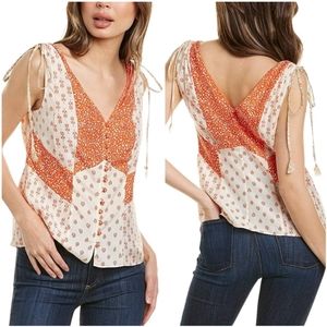 Rebecca Taylor Silk V-Neck Blouse Tank Medium New